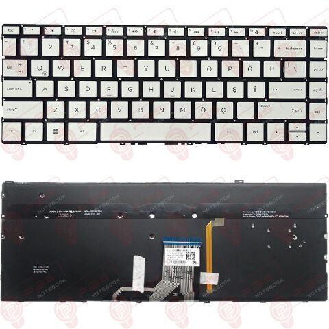Hp Envy 13-AD000NT, 13-AD001NT, 13-AD002NT Klavye Tuş Takımı Tuş Seti Led Işıklı Gri Türkçe