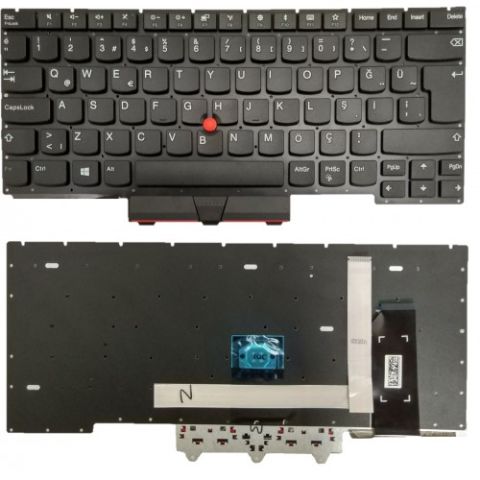 Lenovo ThinkPad E14 Gen1, 20RA, 20RB Uyumlu Klavye Tuş Takımı Tuş Seti Led Işıklı Siyah Türkçe