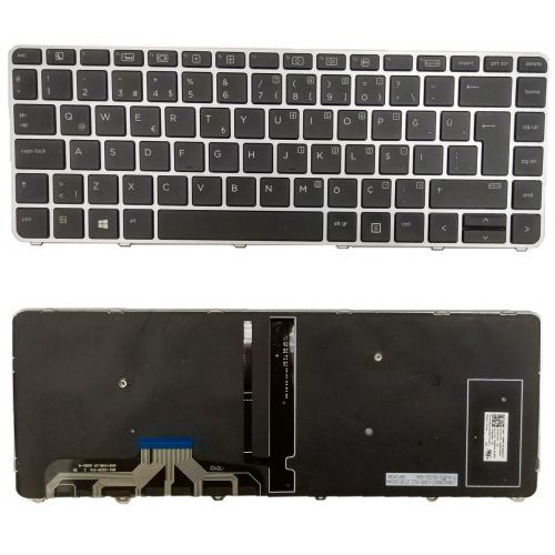 Hp EliteBook 1040 G3 Uyumlu Klavye Siyah Tuş Takımı Tuş Seti Led Işıklı Türkçe