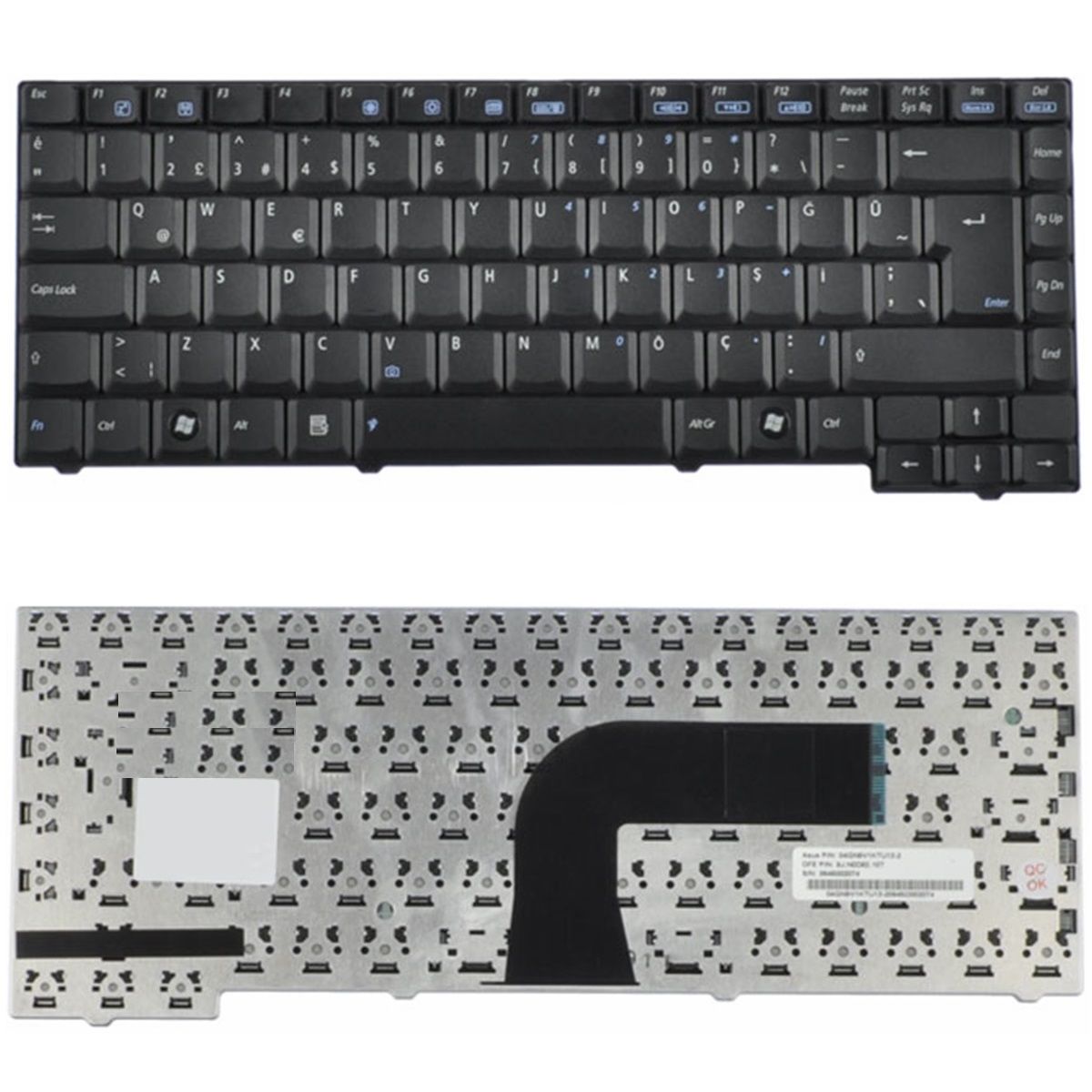 Asus X59S, X59SL, X59SR Klavye Tuş Takımı Tuş Seti Siyah TR