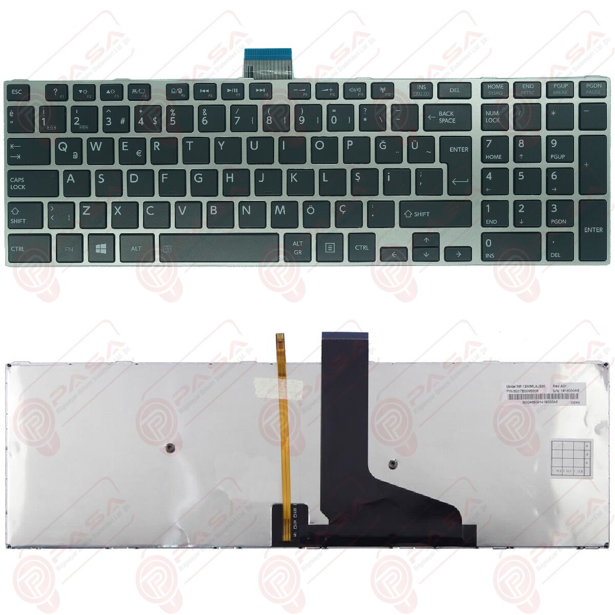 Toshiba Satellite L70-A-11T, L70-A-13E Klavye Gri Işıklı TR