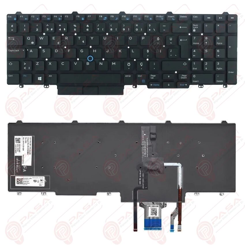Dell Latitude E5550, 15-E5550, 15 E5550 Klavye Tuş Takımı Tuş Seti Led Işıklı Siyah Türkçe