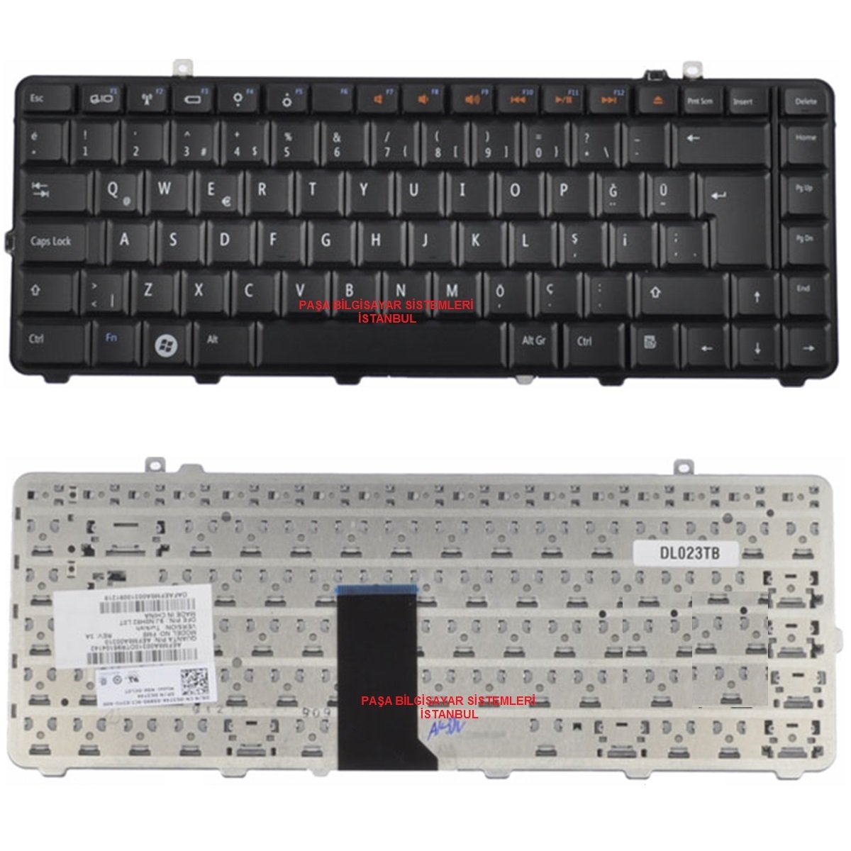 Dell 0C569K, C569K, 0G374K, G374K, 0WT722, WT722 Klavye Tuş Takımı Tuş Seti Siyah Türkçe