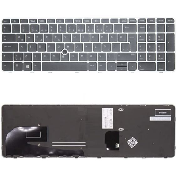 Hp EliteBook 850 G3 Uyumlu Klavye Tuş Takımı Tuş Seti Gri Türkçe