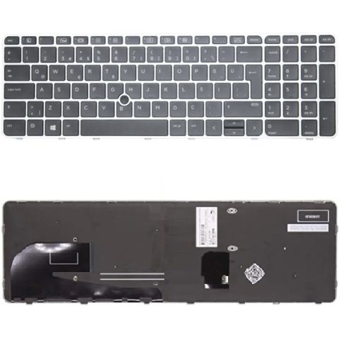 Hp EliteBook 850 G3 Uyumlu Klavye Tuş Takımı Tuş Seti Gri Türkçe