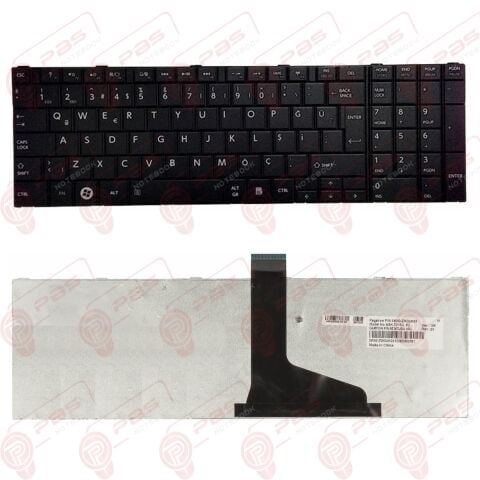 Toshiba Satellite C850-C3K, C850-C3S Klavye Tuş Takımı Siyah Çerçevesiz Tip