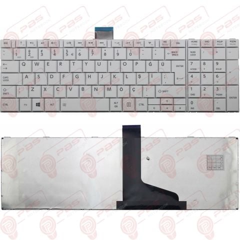 Toshiba Satellite C850-F03K, C850-F04K Klavye Beyaz Tuş Takımı TR Q Tuş Yapısı