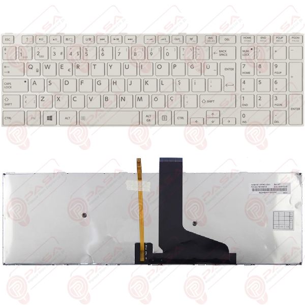 Toshiba Satellite M50-A-11J, M50-A-11L Klavye Beyaz Işıklı TR