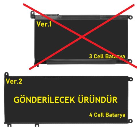 Nion Dell G3 15 3579, G3 15-3579, G315 3579, G315-3579 Uyumlu Batarya Pil
