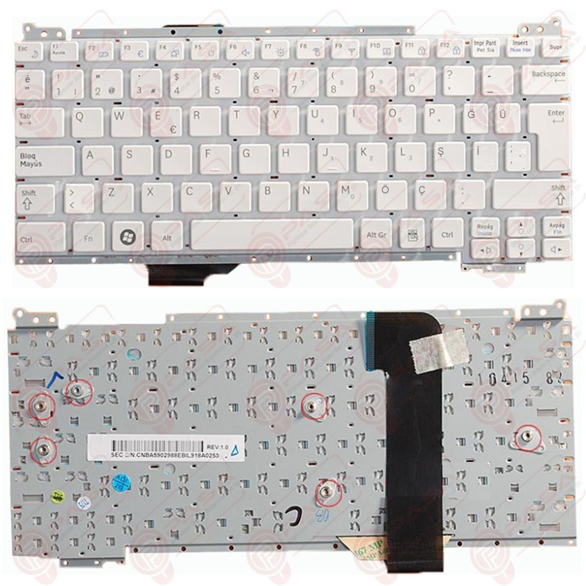 Samsung NP-NC110-A04TR Klavye Beyaz TR