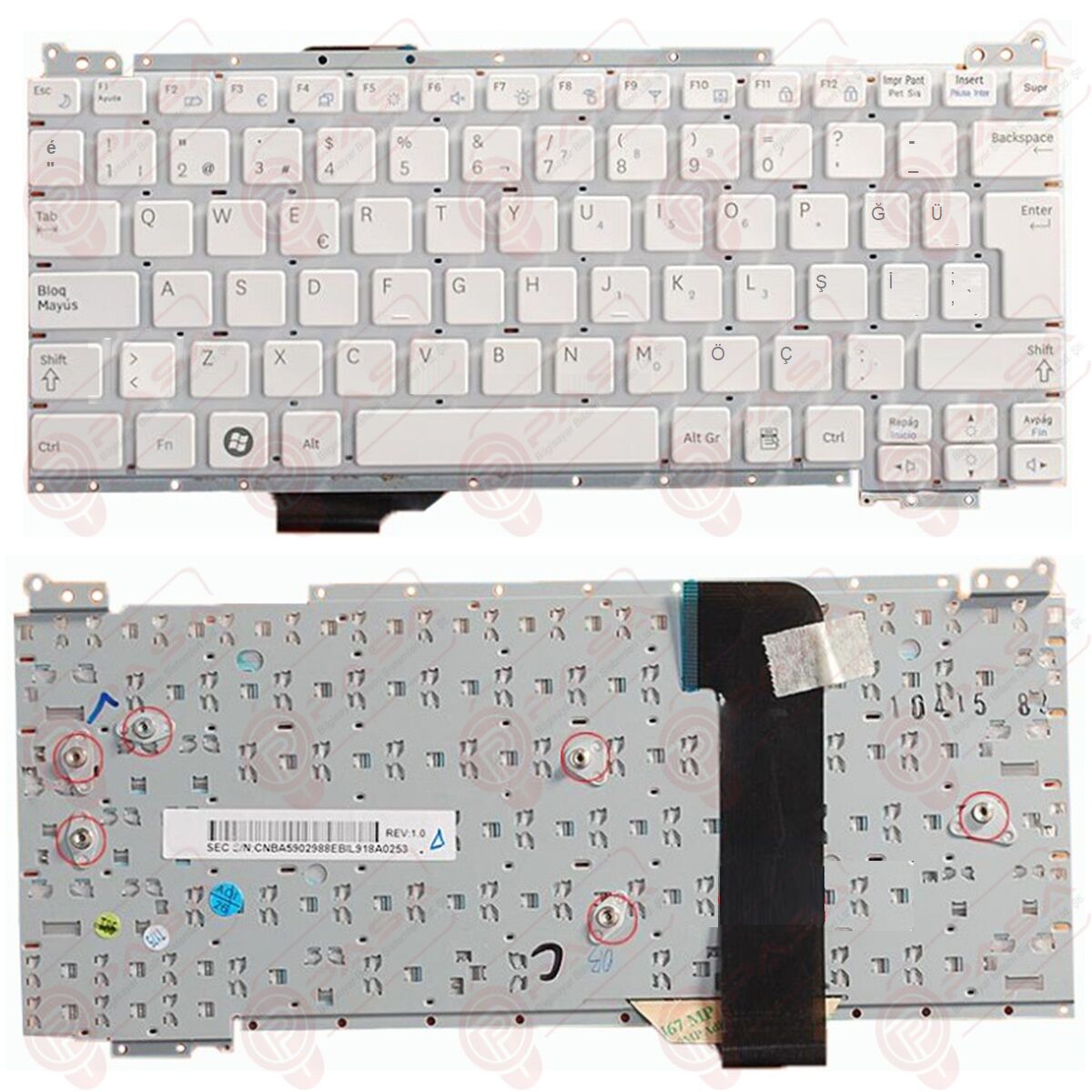 Samsung NP-NC110-A05TR, NP-NC110-A06TR Klavye Beyaz TR
