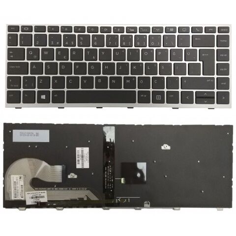 Hp L15540-001, L15540-141, L15541-001, L15541-141 Uyumlu Klavye Işıklı Siyah Tuş Takımı Tuş Seti TR