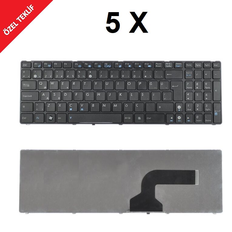 Asus K52 Klavye Tuş Takımı Tuş Seti Siyah Türkçe 5li Paket