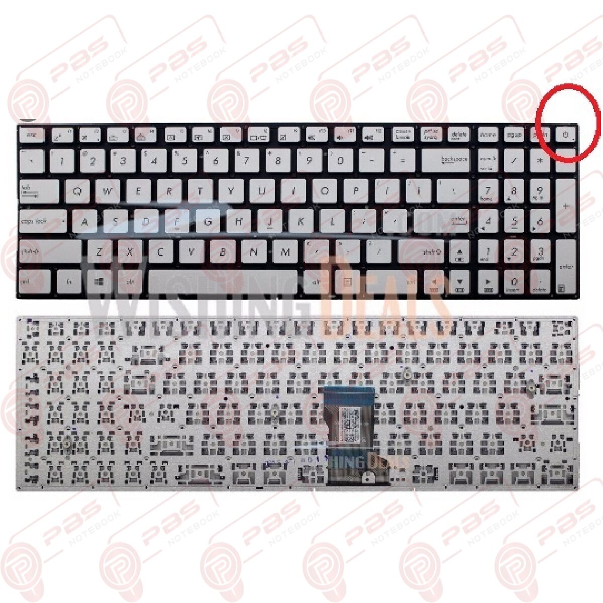 Asus G501J, G501JM, G501JW Klavye Tuş Takımı Işıklı Türkçe Q Gri