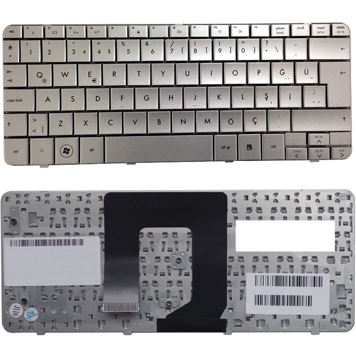 Hp MP-08C93US6920, MP-08C93US69202 Klavye Tuş Takımı Tuş Seti Gri Türkçe