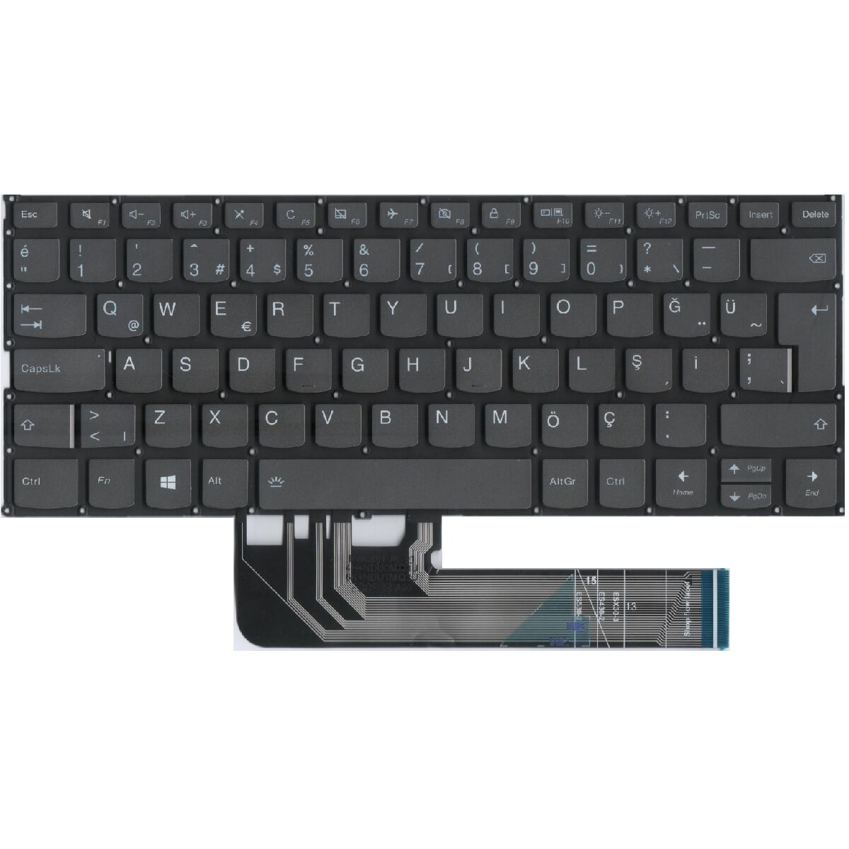 Lenovo ideaPad 3-14ADA6, 82KQ Klavye Tuş Takımı TR ışıklı Gri