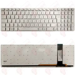 Asus N550JV-CN211D, N550JV-CN239H, N550JV-CN240H Klavye Tuş Takımı Tuş Seti Led Işıklı Gümüş Türkçe