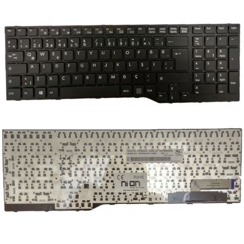 Fujitsu Siemens Lifebook E753, E754, E756 Uyumlu Klavye Tuş Takımı Tuş Seti Siyah Türkçe