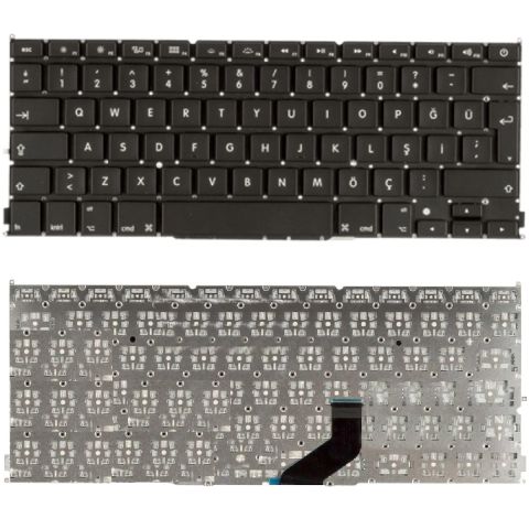 Apple Macbook Pro MD213LL/A, MD213TU/A, ME662LL/A, ME662TU/A Uyumlu Klavye Tuş Takımı Tuş Seti Siyah Türkçe