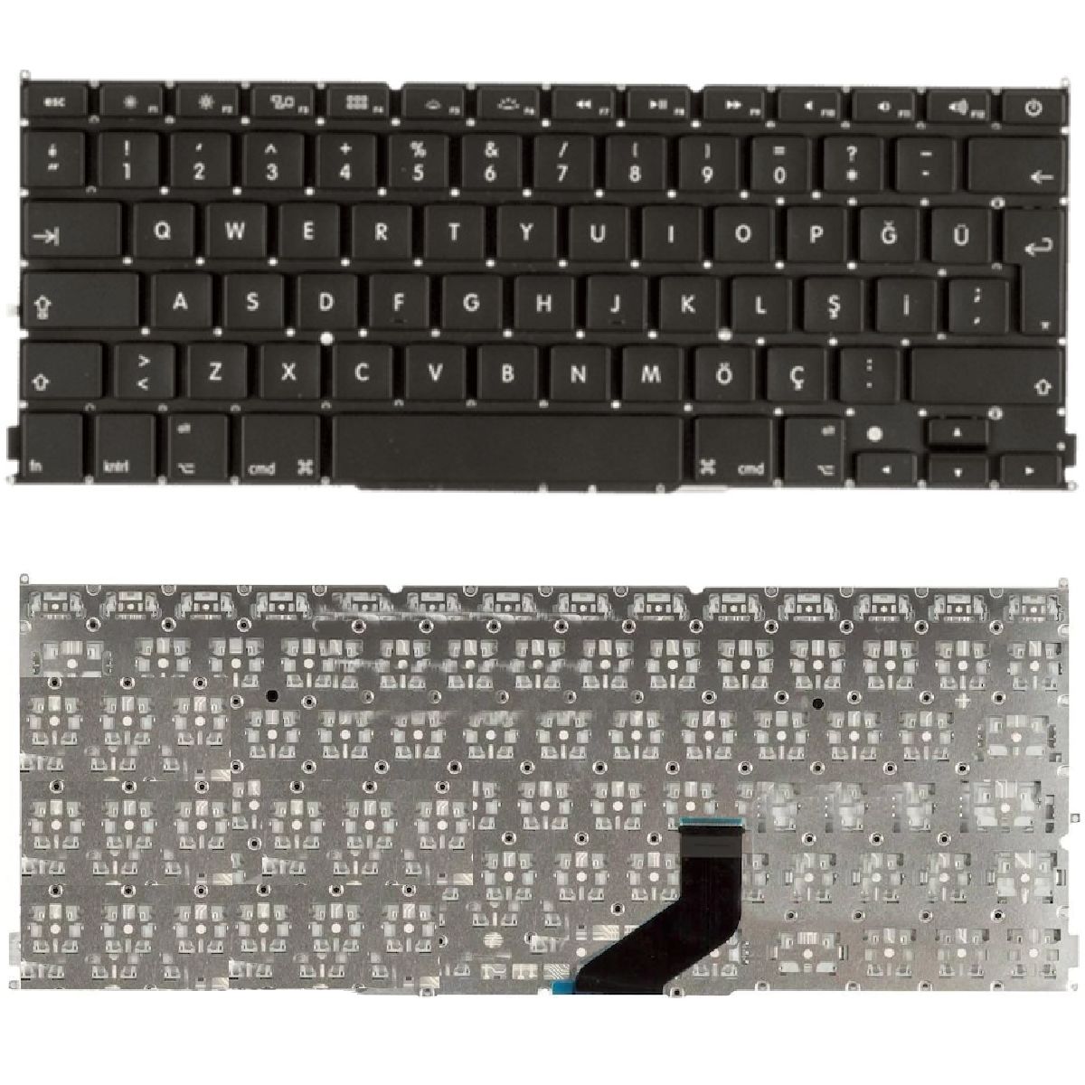 Apple Macbook Pro MD213LL/A, MD213TU/A, ME662LL/A, ME662TU/A Uyumlu Klavye Tuş Takımı Tuş Seti Siyah Türkçe
