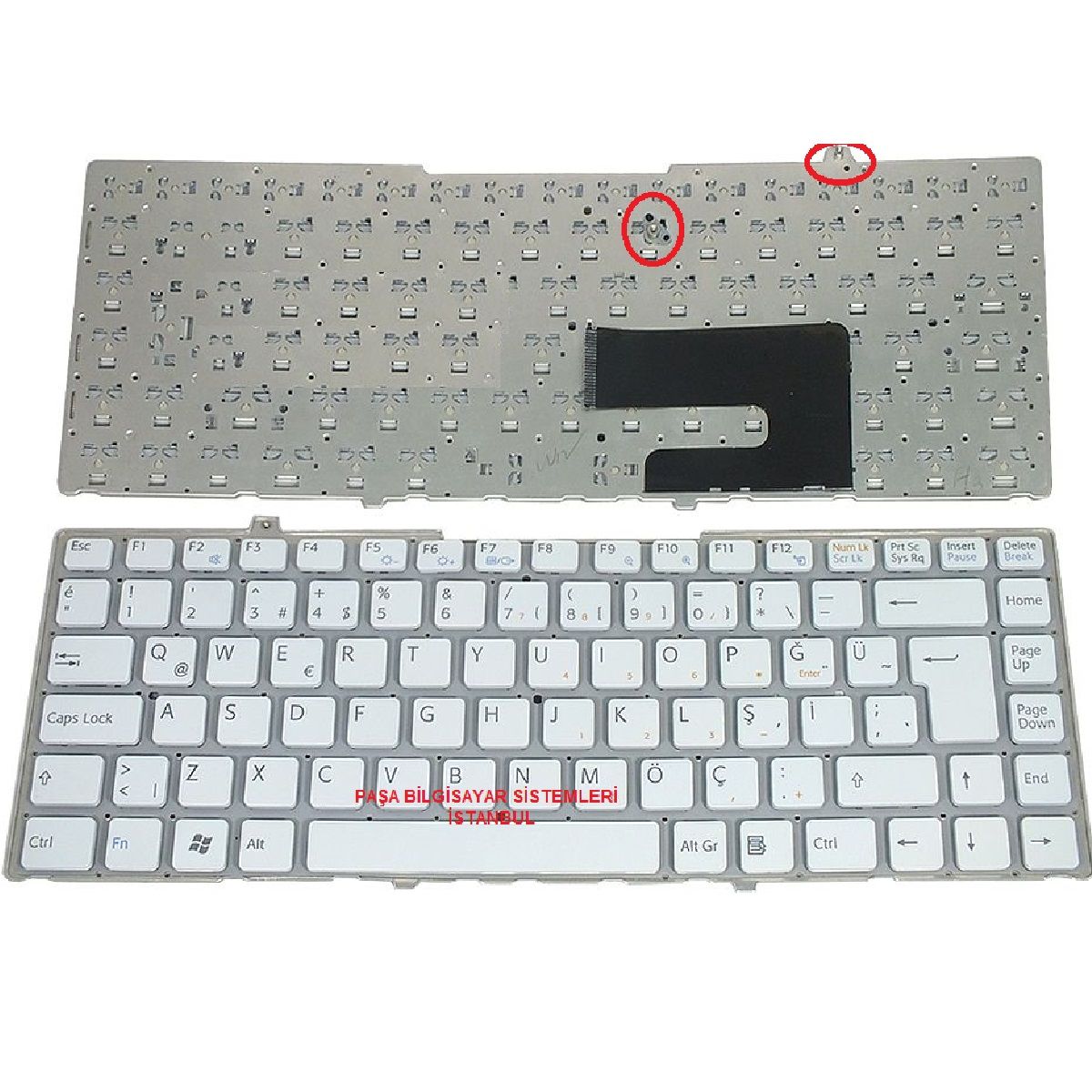 Sony Vaio VGN-FW54MR, VGN-FW54S, VGN-FW56E Klavye Beyaz TR