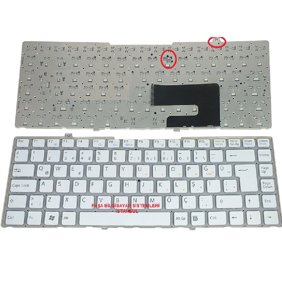 Sony Vaio VGN-FW56Z, VGN-FW56ZR, VGN-FW5ERF Klavye Beyaz TR