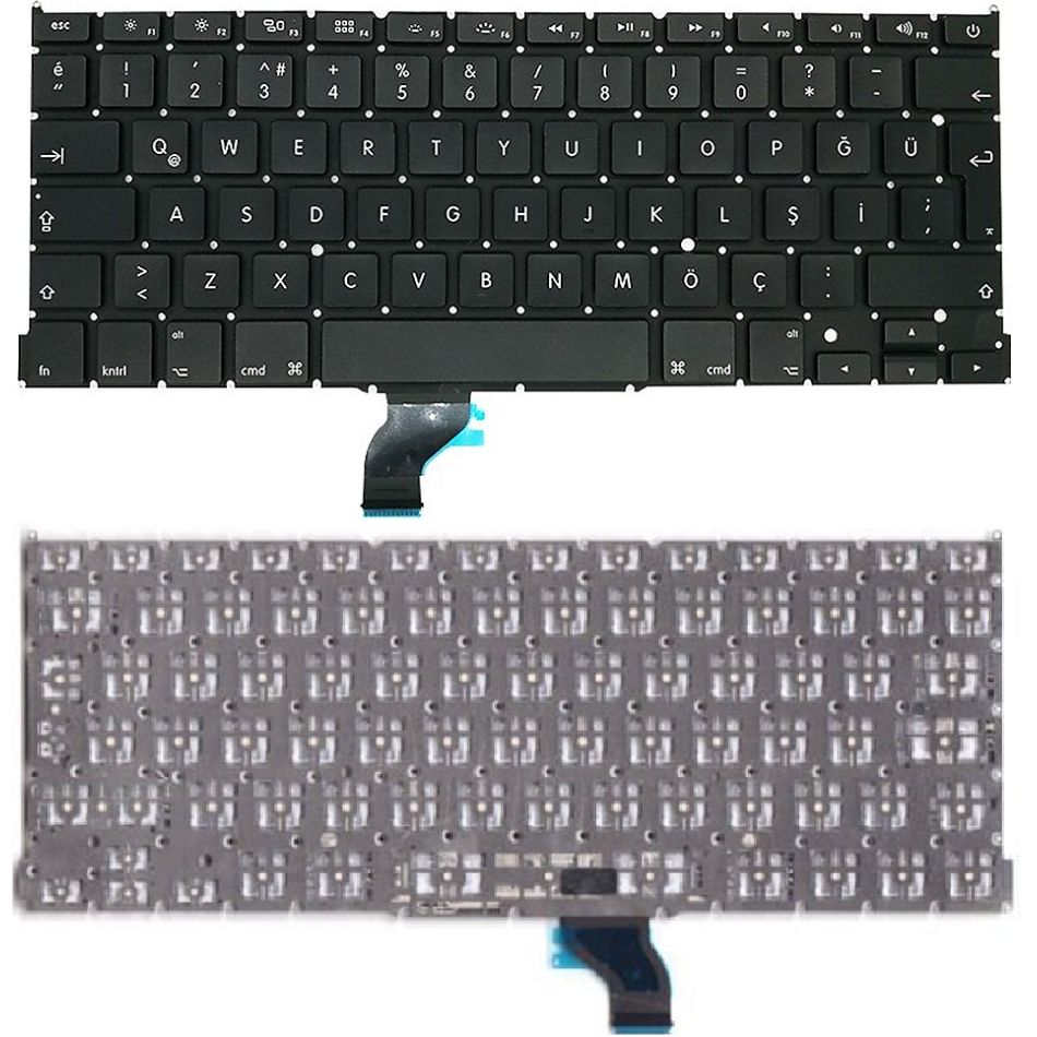 Apple MacBook Pro MF839LL/A, MF839TU/A, MF840LL/A, MF840TU/A Klavye Tuş Takımı Tuş Seti Siyah Türkçe