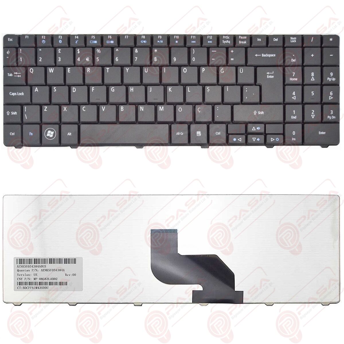 Acer PK1306R1A21, PK1306R1A32, PK1306R3A32 Klavye Tuş Takımı Tuş Seti Siyah Türkçe