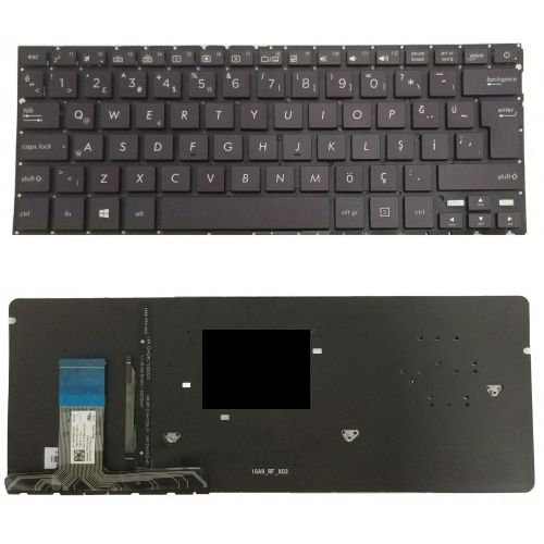 Asus UX330U, UX330UA, UX330UAK Uyumlu Klavye Tuş Takımı Tuş Seti Led Işıklı Siyah Türkçe