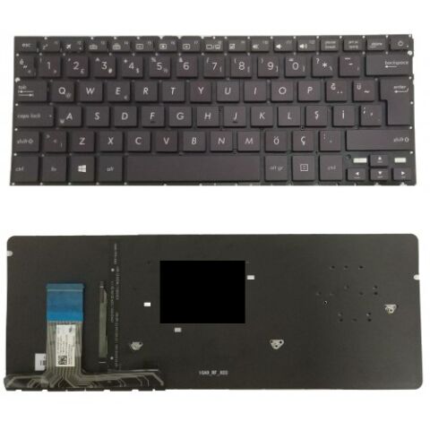 Asus UX330UA-1BFC, UX330UA-AH54 Uyumlu Klavye Tuş Takımı Tuş Seti Led Işıklı Siyah Türkçe