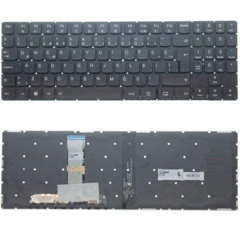Lenovo 5CB0N00279, 5CB0N00298, 5CB0N00228 Uyumlu Klavye Tuş Takımı Tuş Seti Led Işıklı Siyah Türkçe