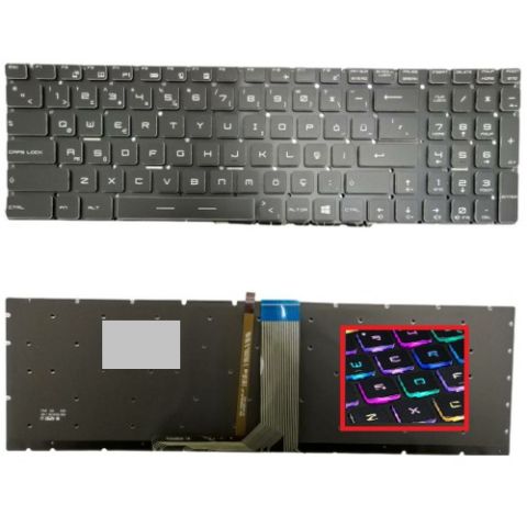 MSI GS73 8RE-021XTR Klavye Tuş Takımı RGB Işıklı Siyah Ver.1 TR