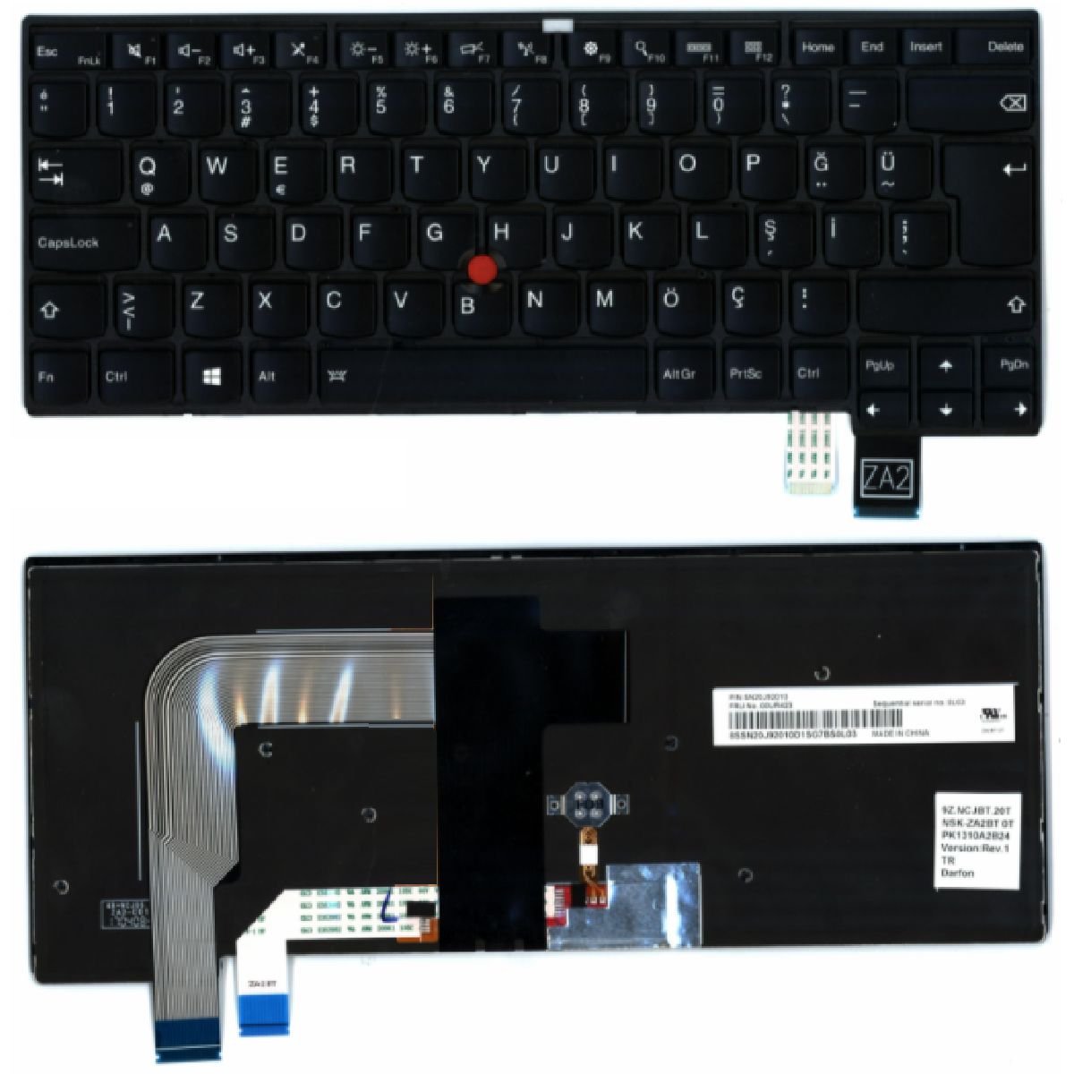 Lenovo 01EN764, 01EN794, 01EN792, 01EN805 Uyumlu Klavye Tuş Takımı Tuş Seti Siyah Türkçe