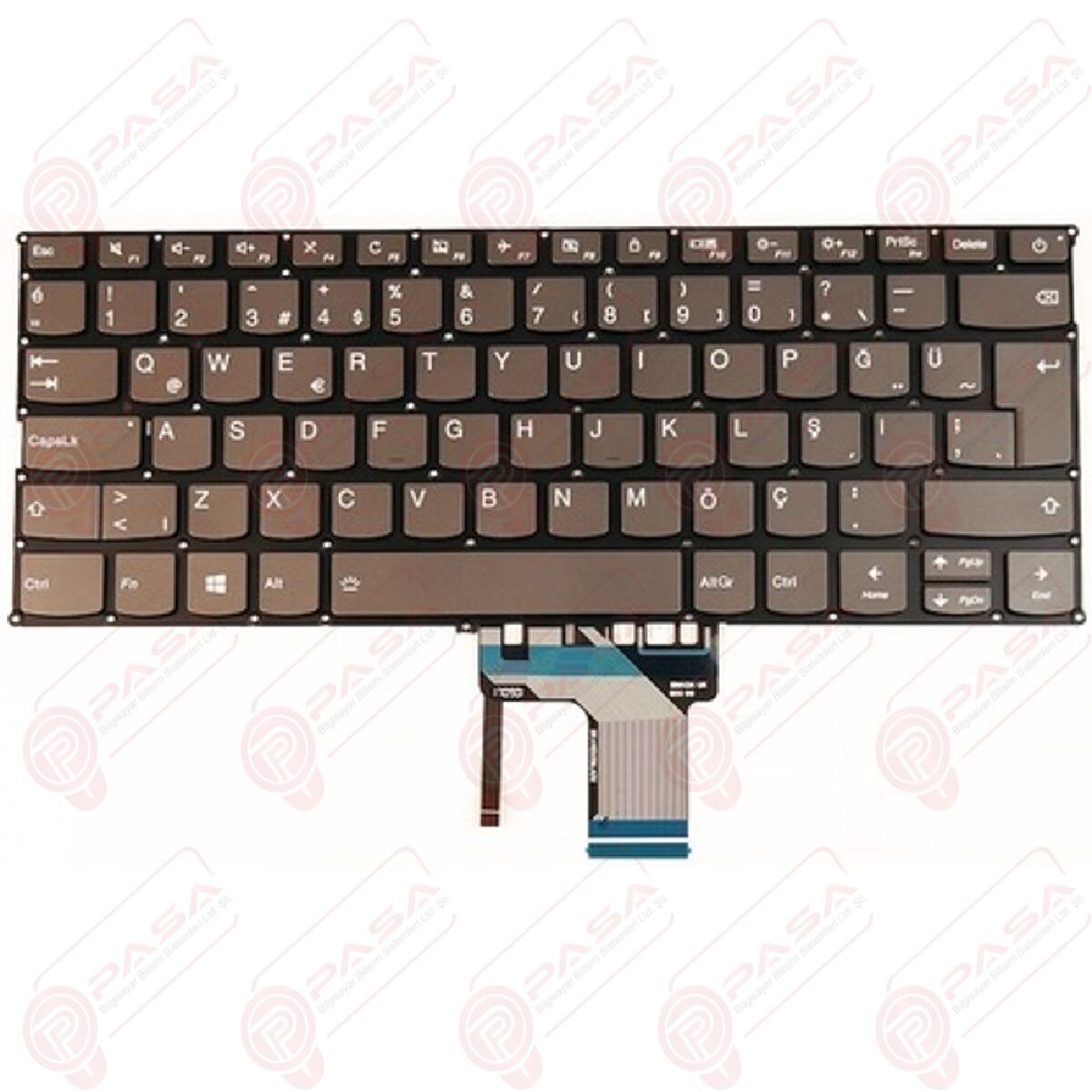 Lenovo 00HW678, 00HN295, 00HW680 Klavye Led Işıklı Gri TR