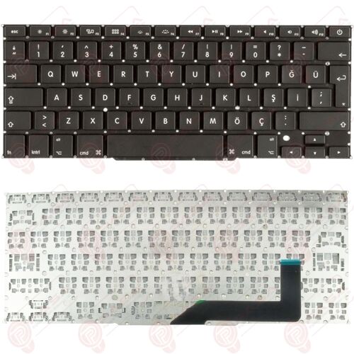 Apple MacBook Pro MC976LL/A, MC976TU/A, MD831LL/A, MD831TU/A Klavye Tuş Takımı Tuş Seti Siyah Türkçe