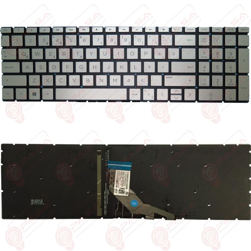 Hp L52155-001, L52155-141 Klavye Tuş Takımı Tuş Seti Led Işıklı Gri Türkçe