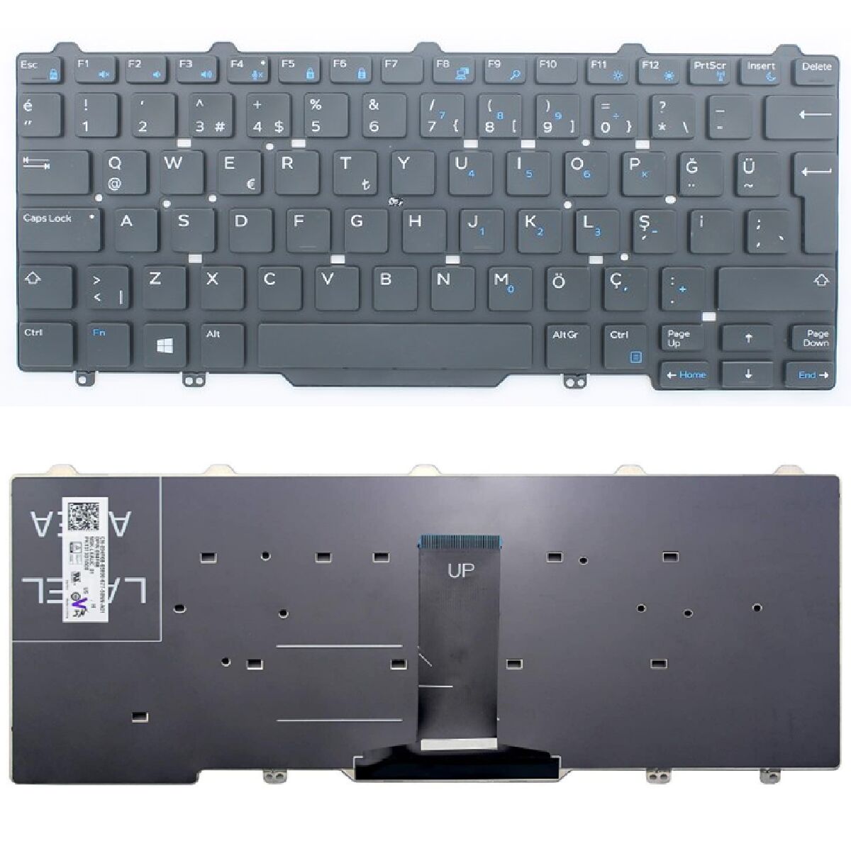 Dell Latitude 3350, 13-3350 Klavye Tuş Takımı Tuş Seti Siyah Türkçe