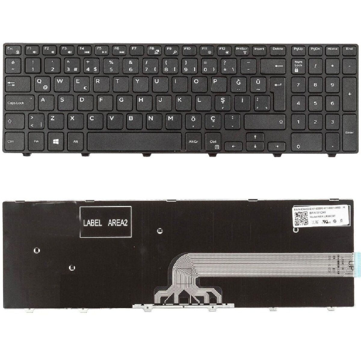 Dell inspiron 5758, 17-5758, 17 5758 Klavye Tuş Takımı Tuş Seti Siyah Türkçe