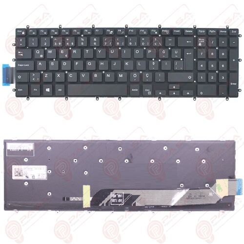 Dell 3NVJK, 03NVJK, H9P3P, 0H9P3P Klavye Tuş Takımı Siyah Işıklı TR