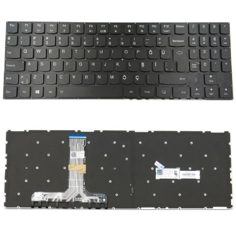 Lenovo 5CB0R40174, 5CB0R40196, 5CB0U43772 Uyumlu Klavye Led Işıklı Tuş Takımı Siyah Türkçe