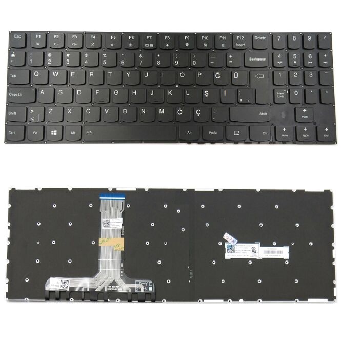 Lenovo 5CB0R40199, 5CB0R40212 Uyumlu Klavye Led Işıklı Tuş Takımı Siyah Türkçe
