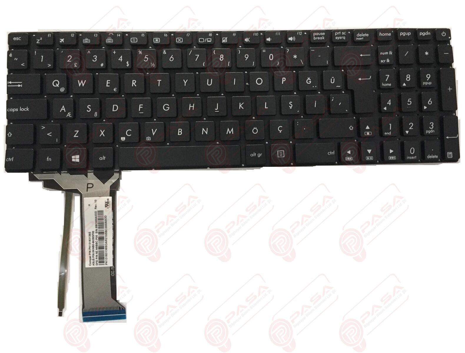 Asus GL552J, GL552JX, GL552N, GL552NW Klavye Tuş Takımı Led Işıklı Siyah Q Türkçe Laptop Klavye