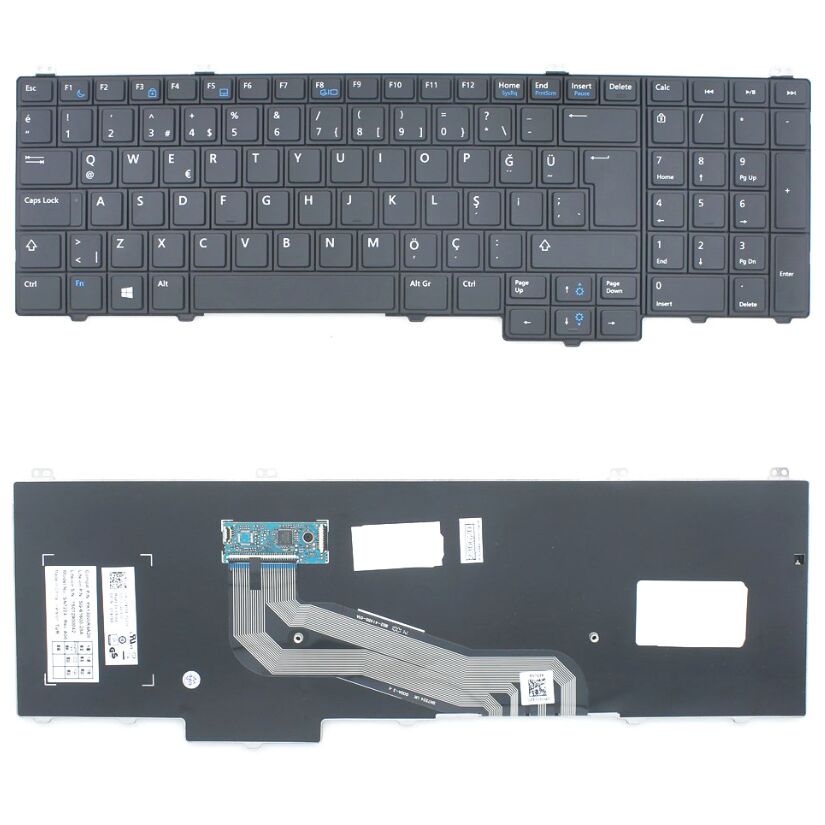 Dell Latitude 15 5000 E5540 Uyumlu Klavye Tuş Takımı Tuş Seti Siyah Türkçe