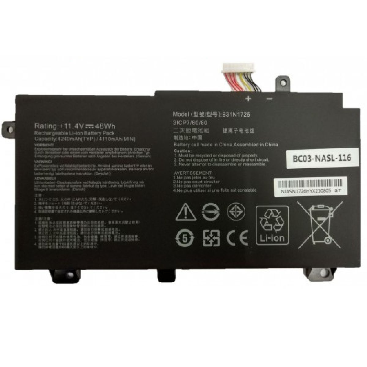 Asus TUF Gaming F15 FX506LU, FX506LU-HN122 Batarya Pil Şarj Ünitesi