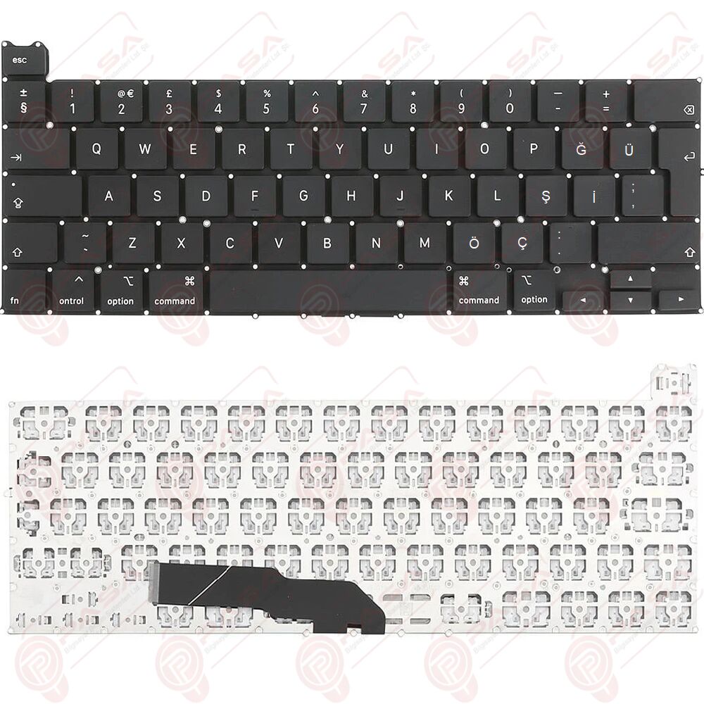 Apple MacBook Pro MWP72LL/A, MWP72TU/A, MWP82LL/A, MWP82TU/A Klavye Tuş Takımı Tuş Seti Siyah Türkçe