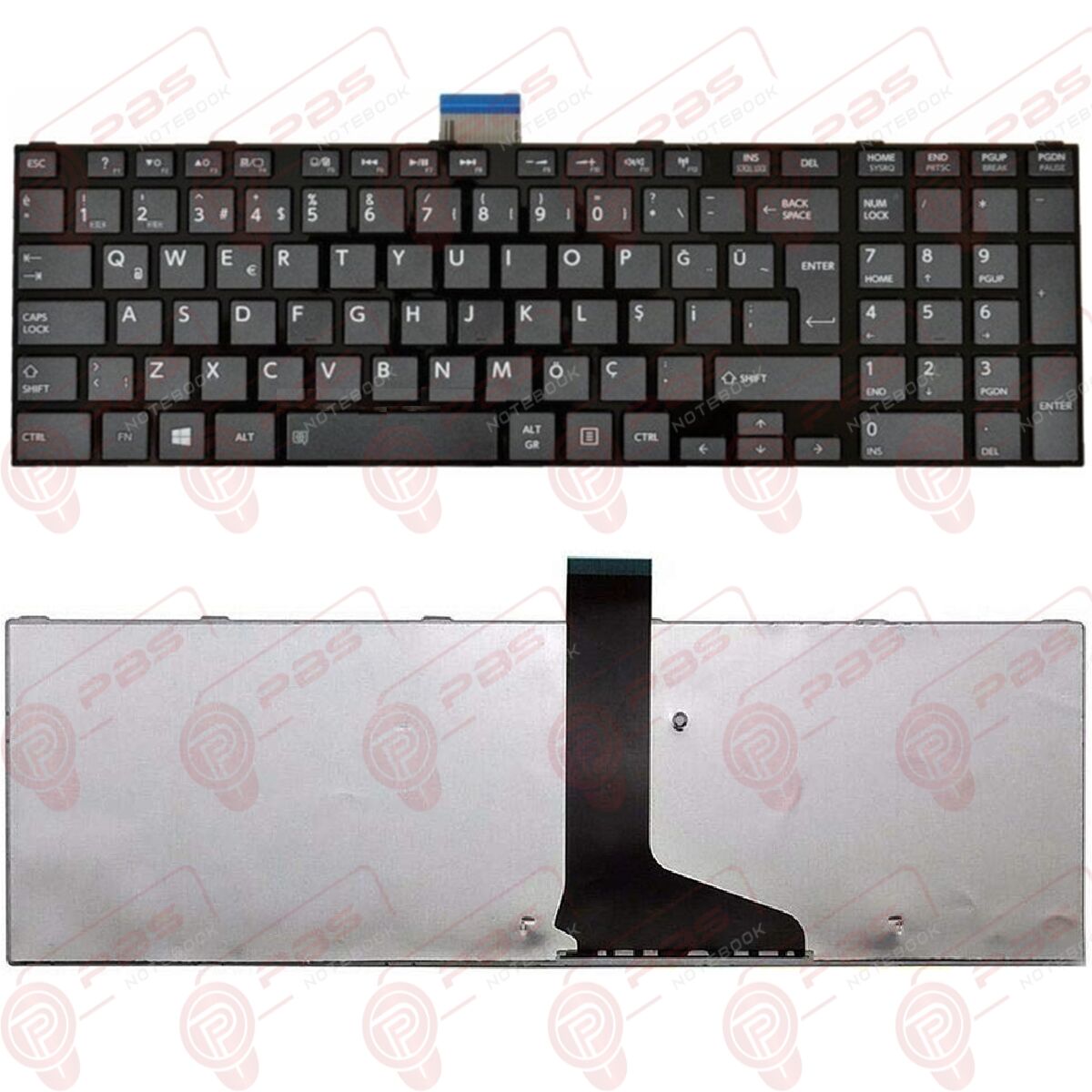 Toshiba Satellite C855-146 Klavye Tuş Takımı ÇERÇEVELİ TİP Tuş Seti TR Q Siyah