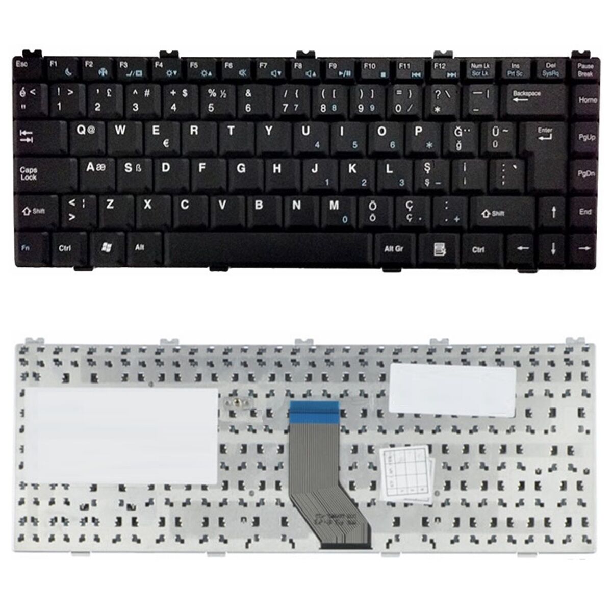 Datron TW8 Uyumlu Klavye Tuş Takımı Tuş Seti Siyah Türkçe