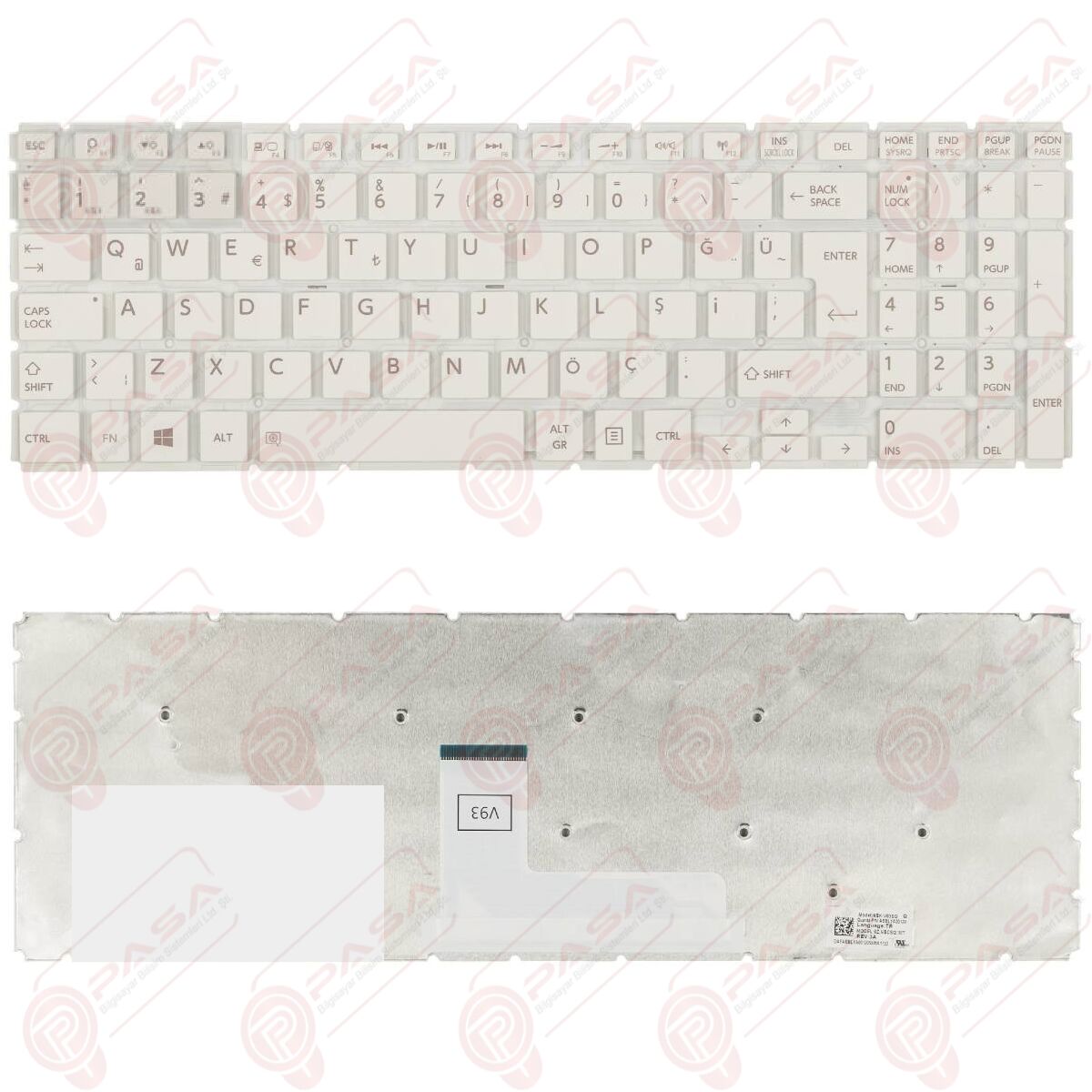Toshiba Satellite L50-B-1M4, L50-B-1M5 Klavye Beyaz Tuş Takımı TR Q Dizüstü Klavye