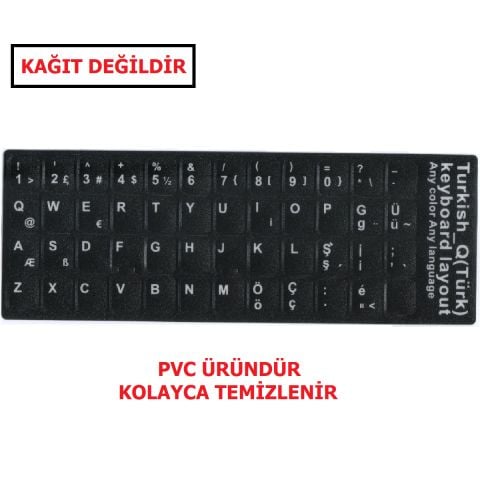 Klavye Sticker - Siyah - Türkçe