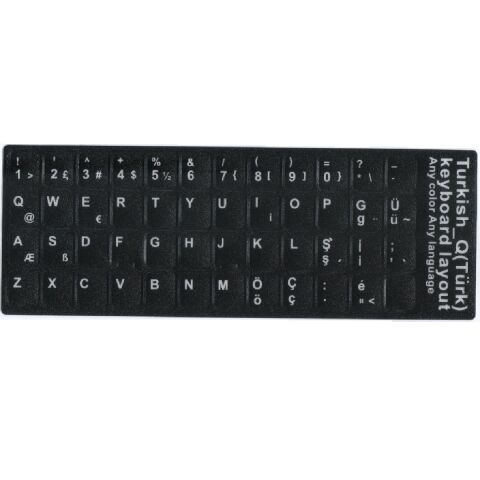 NOTEBOOK İÇİN TÜRKÇE Q KLAVYE STİCKER ETİKET SİYAH